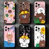 Cartoon Bear B-Browns C-Conys Soft Phone Case for iPhone 16 16E 17 Air 15 Pro Max 14 Plus 13 Mini 11 12 7 Black Cover Back Shell