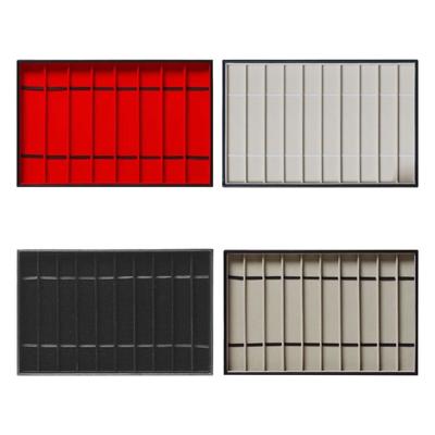 Watch Strap Holder Organiser Tray 10 Slots PU Leather Jewelry Storage Box Clear Lid For Bracelets Necklaces Display