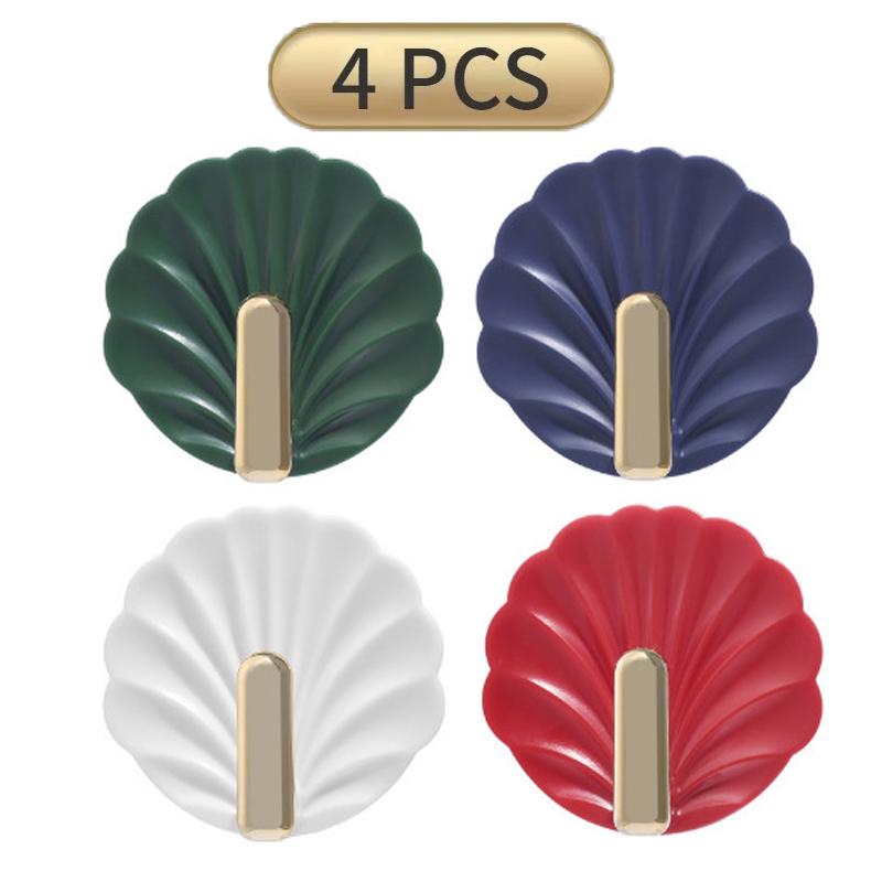 8/4PCS Punch-Free Strong Wall Hooks Luxury Strong Sticky Coat Hanger Rack Clothes Bag Key Kitchen Door Organizer Easy Install