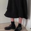 Women's Black A-Line Mid-Length Skirt, 2026 Style: Irregular High Waist, Slimming, Wide Hem Umbrella Design, Hips Covering.