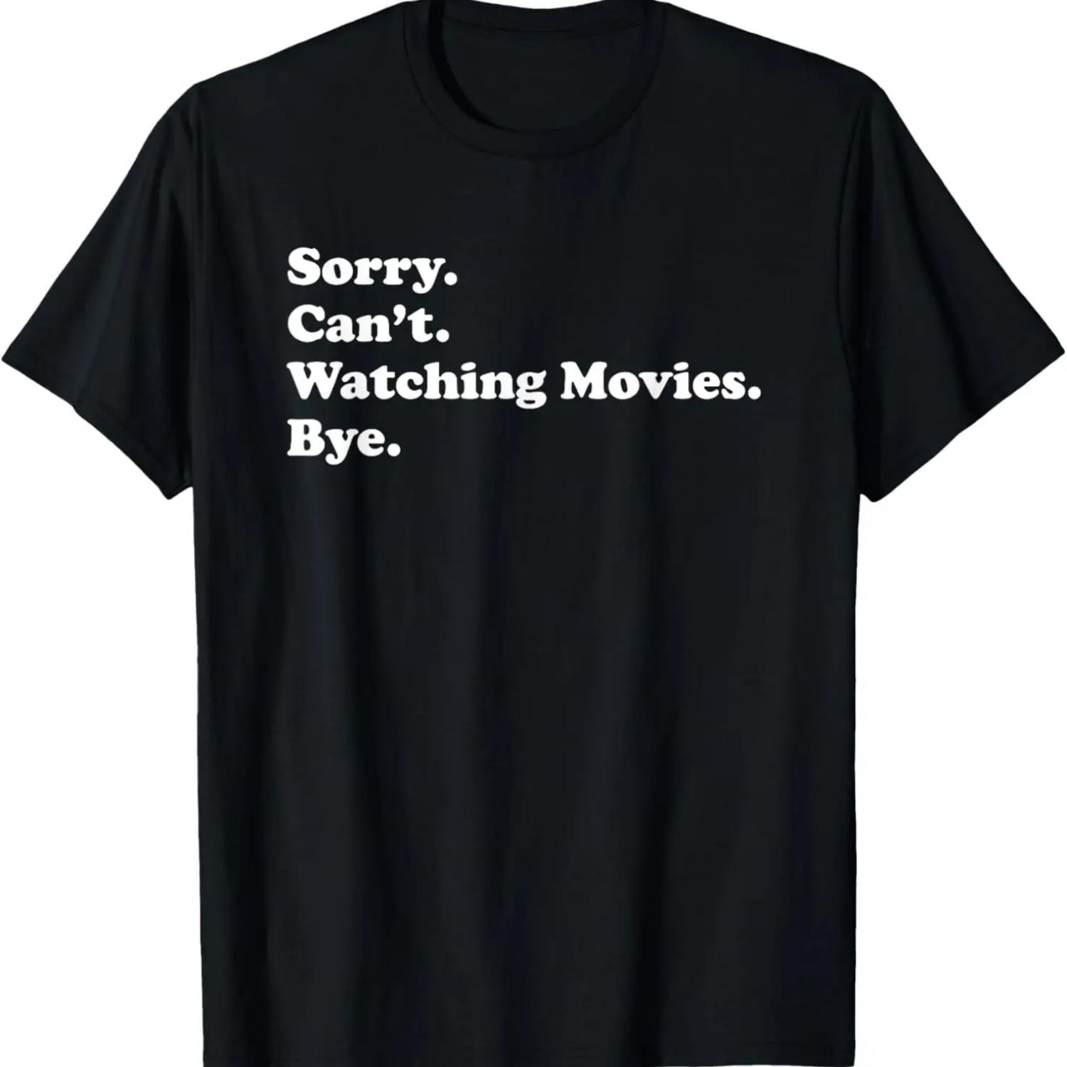 Men Women Boys or Girls Funny Watching Movies T-Shirt S чёрный