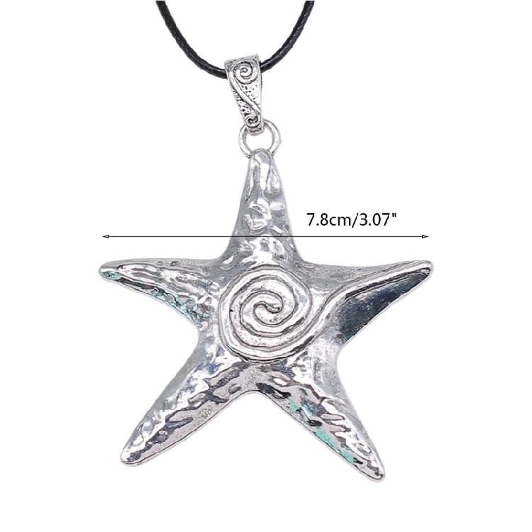 Punk Gothic Y2K Exaggerate Star Charm Clavicle Chain Wax Rope-Jewelry-Decor