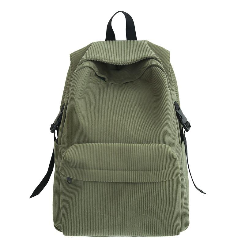 

Сплошной цвет вельветовый рюкзак для женщин и мужчин, школьный рюкзак зелёный