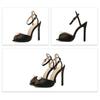Cozy Silk Peep Toe Thin Heels Sandals Women Fashion Pearl Designer Shoes Ankle Strap Sandalias