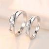 2pcs Couple 925 Sterling Silver Rings Sparkly Zircon for Women and Men Superior Luxury Wedding Jewelry Anniversary Gift