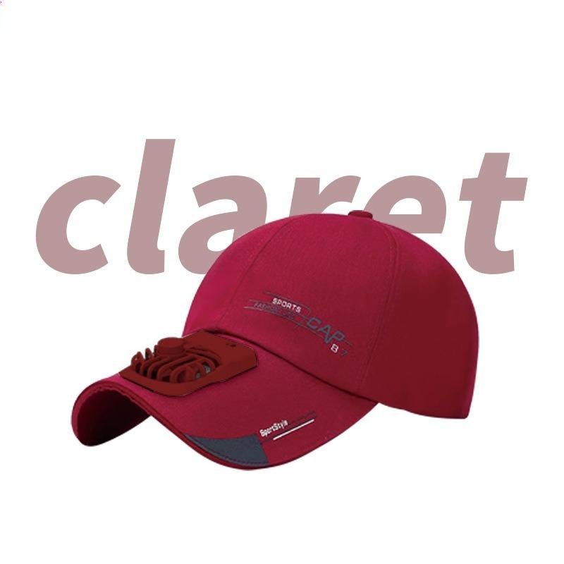 

USB Rechargeable Cooling Fan Cap Unisex Summer Hat with 360° Ventilation UV Sun Protection for Golf Baseball Outdoor Sports красный