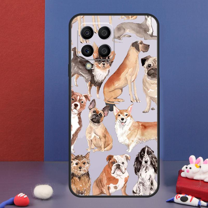 

French Bulldog Beagle Dogs Pattern Case For Samsung Galaxy M32 M52 M12 M16 M14 M54 M13 M33 M53 M56 M36 M31 M11 M35 M55 M15 M06 Samsung M13 4G