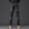 Zimní džíny pánské univerzální pánské rovné volné tenké strečové podzimní a zimní ležérní dlouhé kalhoty