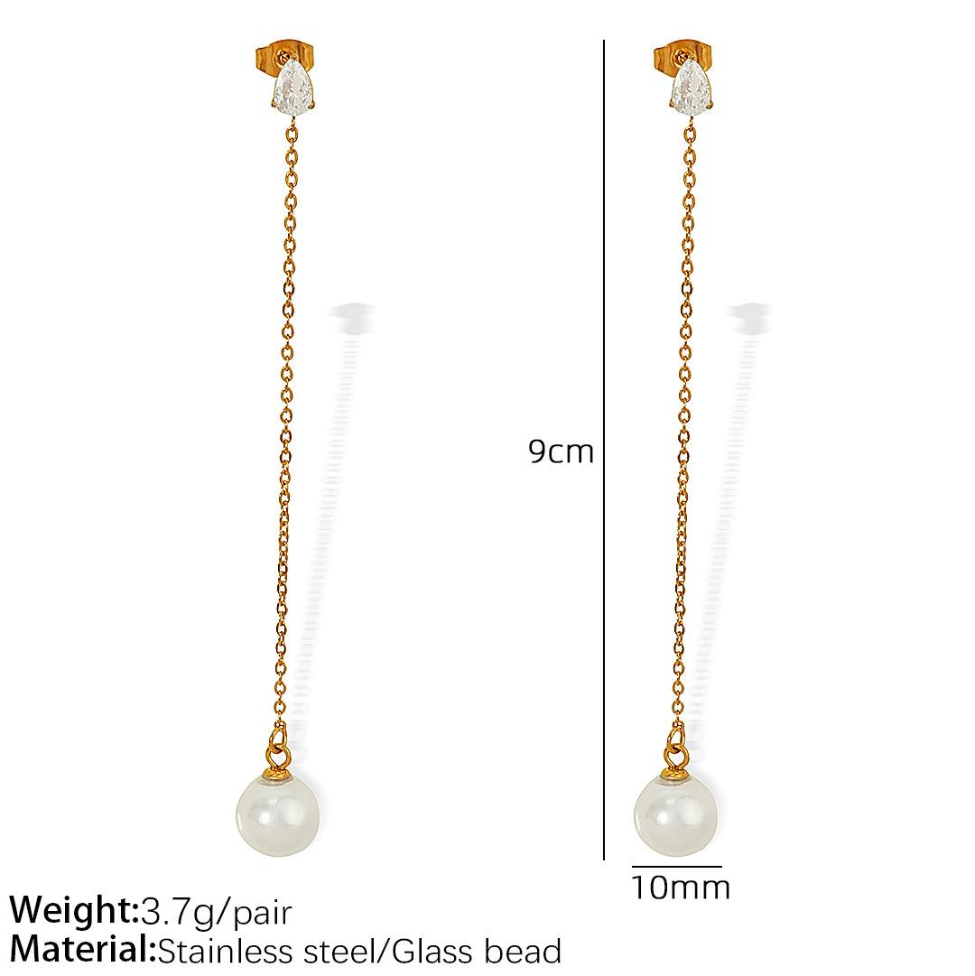 European and American ins style exquisite versatile stud earrings glass beads pendant earrings earrings