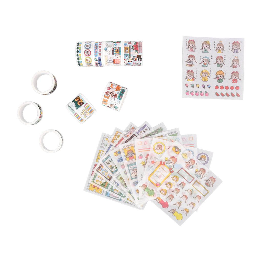 Washi Tape DIY Decoration Repeatedly Paste Leave No Marks No Cutting Washi Tape Set83194 Festival