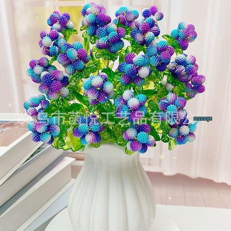 10mm Gradient Bayberry Ball ABS Hairpin with Two-Color Butterfly Orchid Core Bead