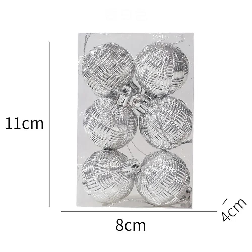 6pcs/Set 4CM Christmas Ball Ornaments Set Plastics Christmas Tree Pendant Decoration Merry Christmas Decoration Accessories