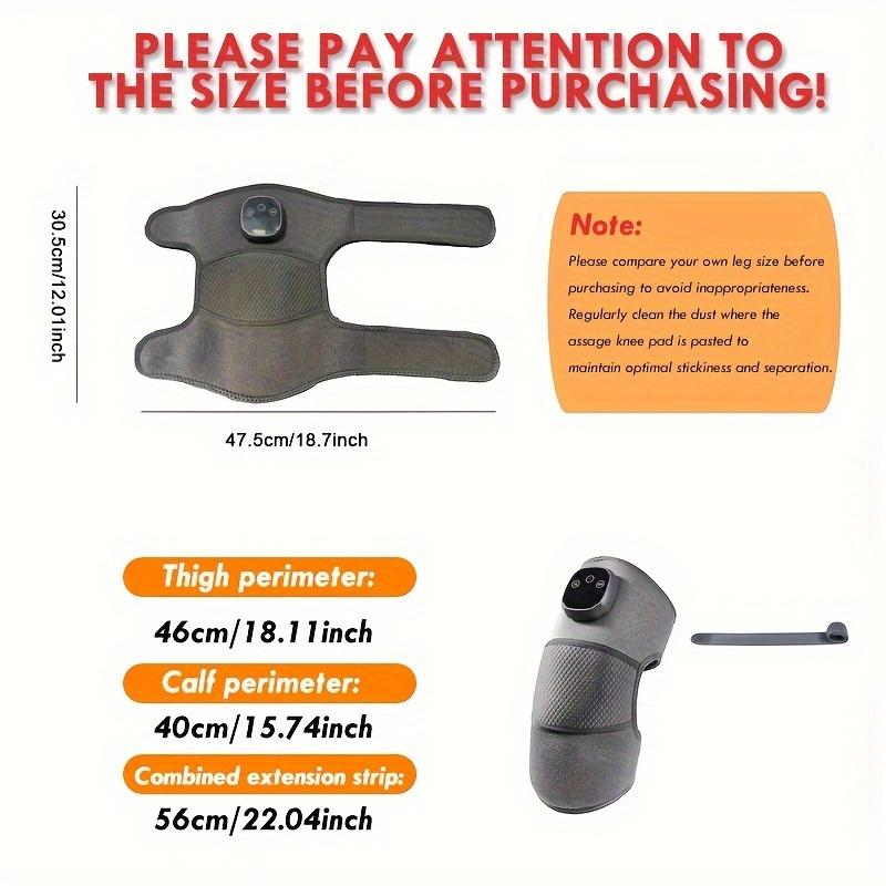 Masajeador versátil para rodillas y piernas con calor y vibración ajustables. Recargable por USB. Ideal para rodillas, hombros y codos.
