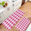 1PC Sweetheart Check Kitchen Rug Non-Slip Door Mat Pop Design Bathroom Rug Bath Mat Carpet for Home Sink Laundry Ecoreeree