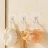 10pcs Heart Shape Transparent Hooks Non Punching Plastic Love Hangers Holder Self Adhesive Key Towel Multi-Purpose Hooks