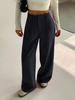 Fashion Women Loose Wide Leg Suit Pants High Waist Trousers Spring Autumn Casual Pants Ladies Elegant Solid Color Ladies Simple Long Trousers