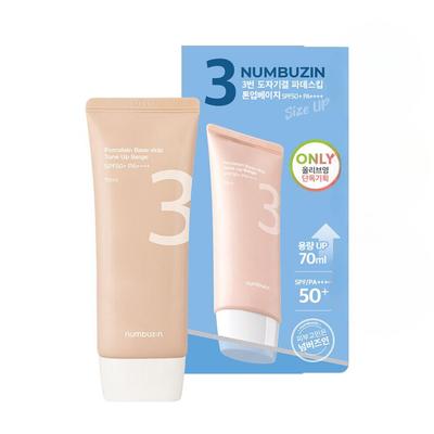 Numbuz:n Nr. 3 Porzellanbasis-Skip Ton-Up Beige SPF50+ PA++++ 70ml