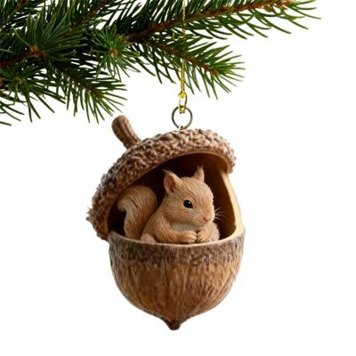 1/8 Stück Weihnachtsschmuck Acryl Waldtier Eichel Ornament Feiertagsparty Hängende Dekoration Weihnachtsgeschenk