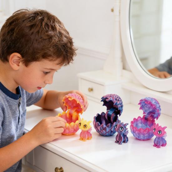 Ovo de Dragão Impresso em 3D com Dragão Dentro Ovo de Dragão Misterioso Brinquedo Fidget Colecionável de Fantasia Presentes para Recheio de Cesta de Páscoa Decoração para Casa e Escritório