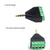 3.5mm Male/Female Terminal Block Connector 3.5mm 4 Pin Stereo Plug Headphone Bolt Screw Solderless Terminal Adapter