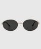 Tuditeo Dor Oval Metal Uv Protection Tinted Nylon Lens Sunglasses C1 Black