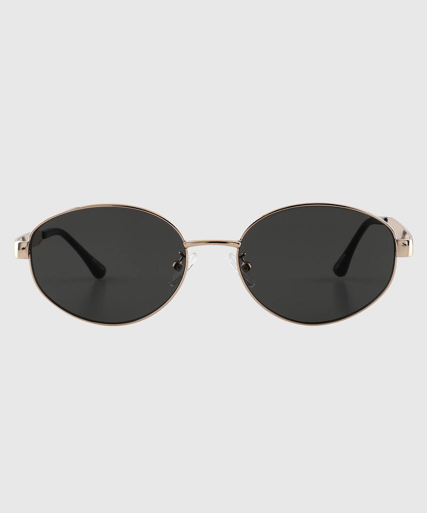 Tuditeo Dor Oval Metal Uv Protection Tinted Nylon Lens Sunglasses C1 Black