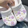 18PCS Fashion Shoe Charms Set Accessories Hole Shoe Buckle Summer Light Purple Fresh Daisy DIY Shoes Decorations for Bogg Bag