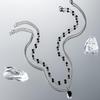 Black Diamond Double-Layer Stackable Summer Necklace for Women: Light Luxury, Cool Collarbone, High-End Sweater & Hoodie Accessory