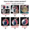 Personalized Men's Heart Pendant: European & American Hip Hop Necklace with Zircon-Embellished Photo Frame