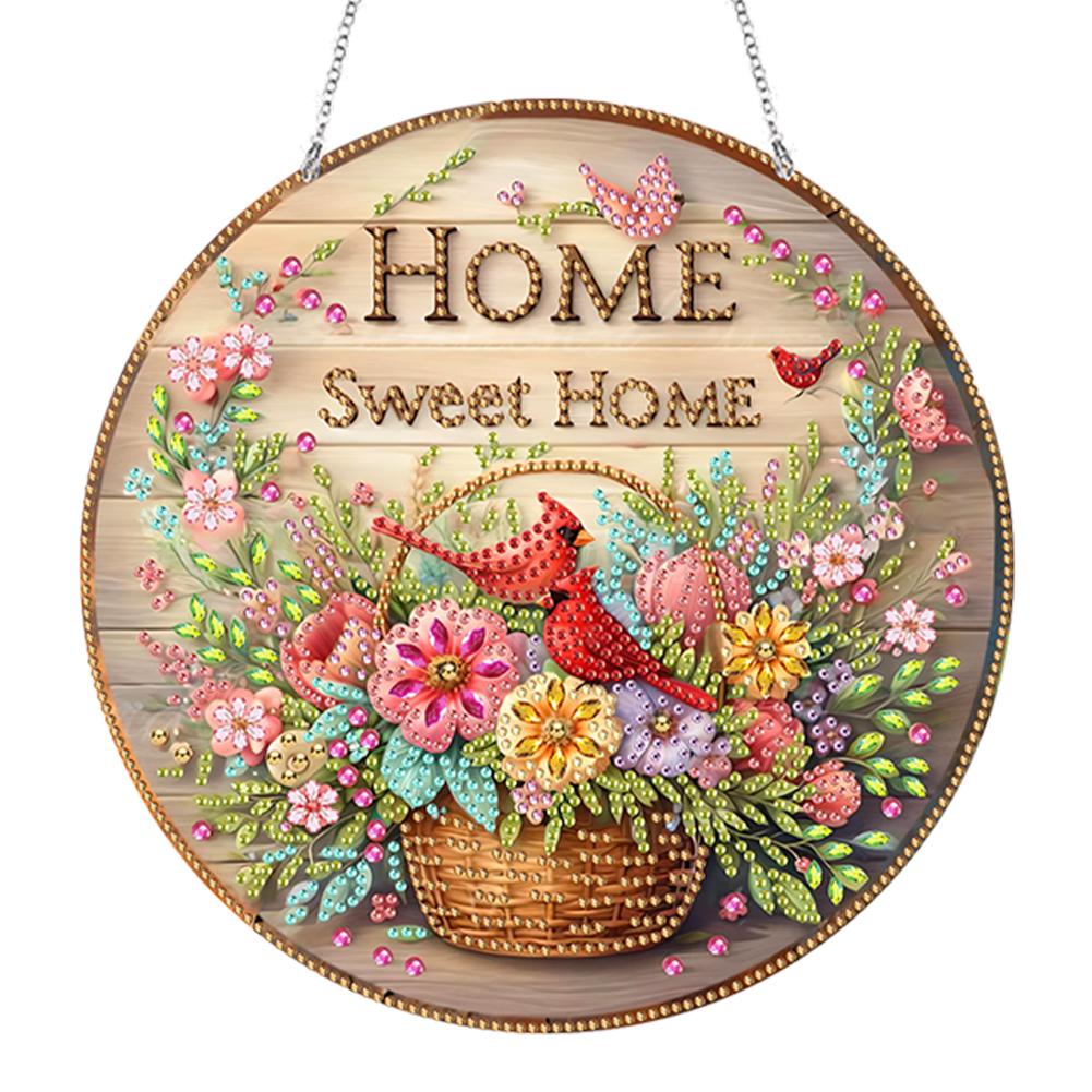 Acrylic Diamond Painting Home Decor 5D DIY Diamond Painting Dots Pendant Rhinestone Diamond Art Window Pendants for Window Decor