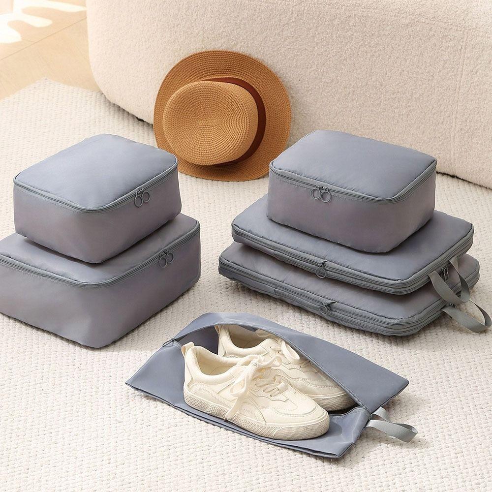 6Pcs/Set Washable Luggage Compression Bag Large Capacity Packing Cubes Set  Wardrobe Organization