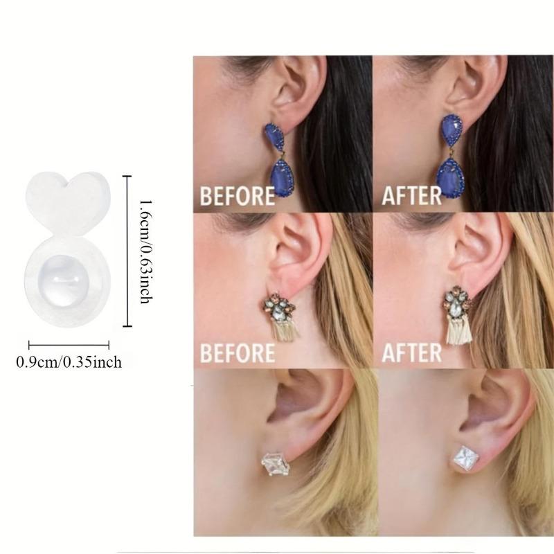 Silicone Ear Post Backs for Heavy Earrings Invisible Support Pads for Non-Dropping Earlobes - Safe Ear Jewelry Lifters for Studs and Pendants CLE