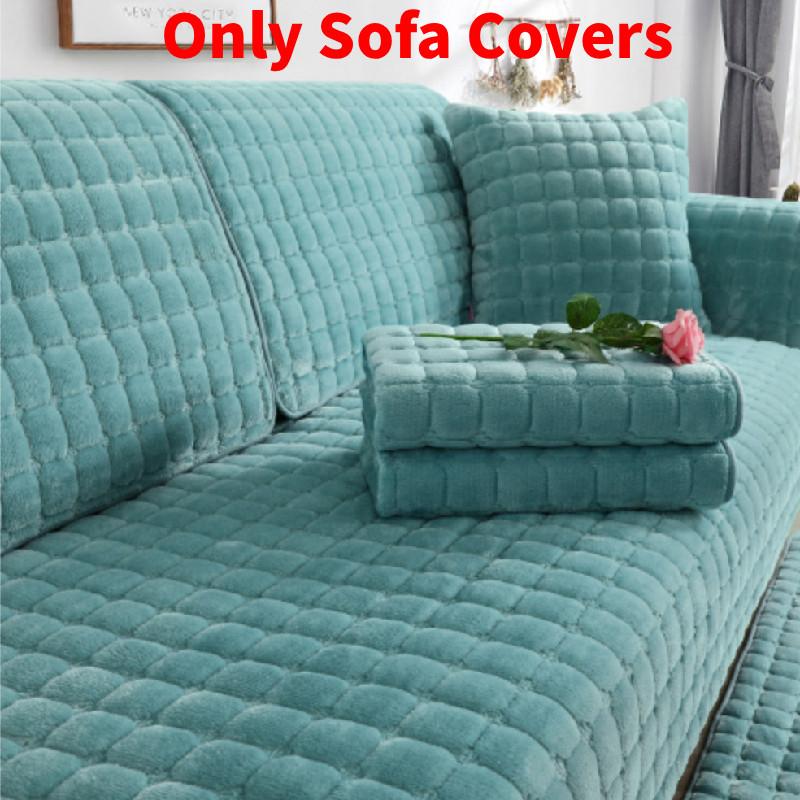 Color Plush Solid Sofa Covers Cushion Universal Slipcover Four Winter Seasons