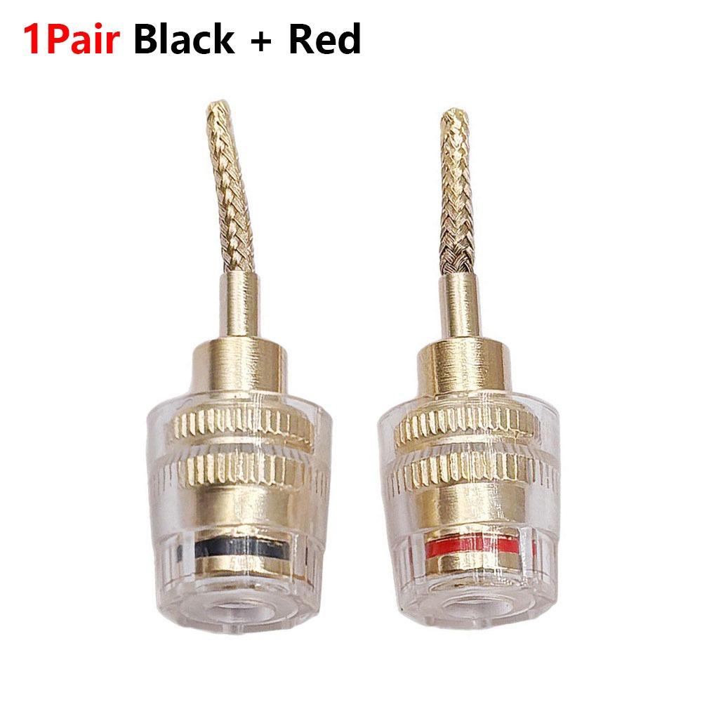 1Pair Copper 4mm Banana Female To 2mm Pin Connector Speaker Cable Connector  for Speaker Terminals
