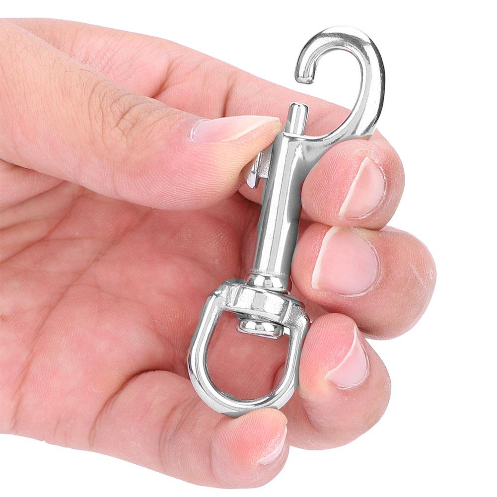 316 Stainless Steel Single Head Hook Swivel Eye Snap Scuba Diving Accessory