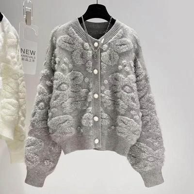 Pull Manteau Cardigan pour Femmes Automne Hiver Vintage Ample Manches Longues Tricot Cardigan Pulls Veste