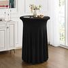 60/70/80cm Cocktail Table Skirts Stretch Spandex Fitted Tablecloths Wrinkle-Resistant Washable for Weddings Parties Banquets