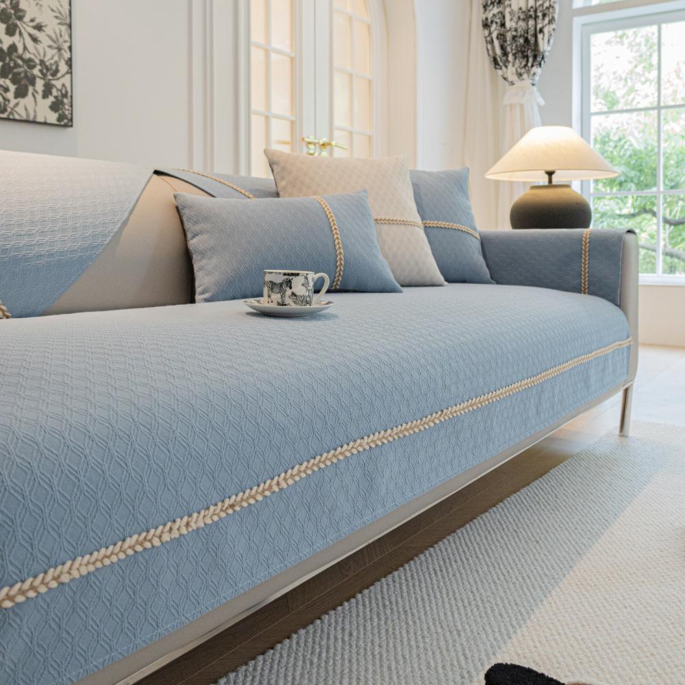 

Легкая диванная подушка из синели во французском кремовом стиле, универсальная подушка для спины, четыре сезона, нескользящие подушки для сиденья 70X70