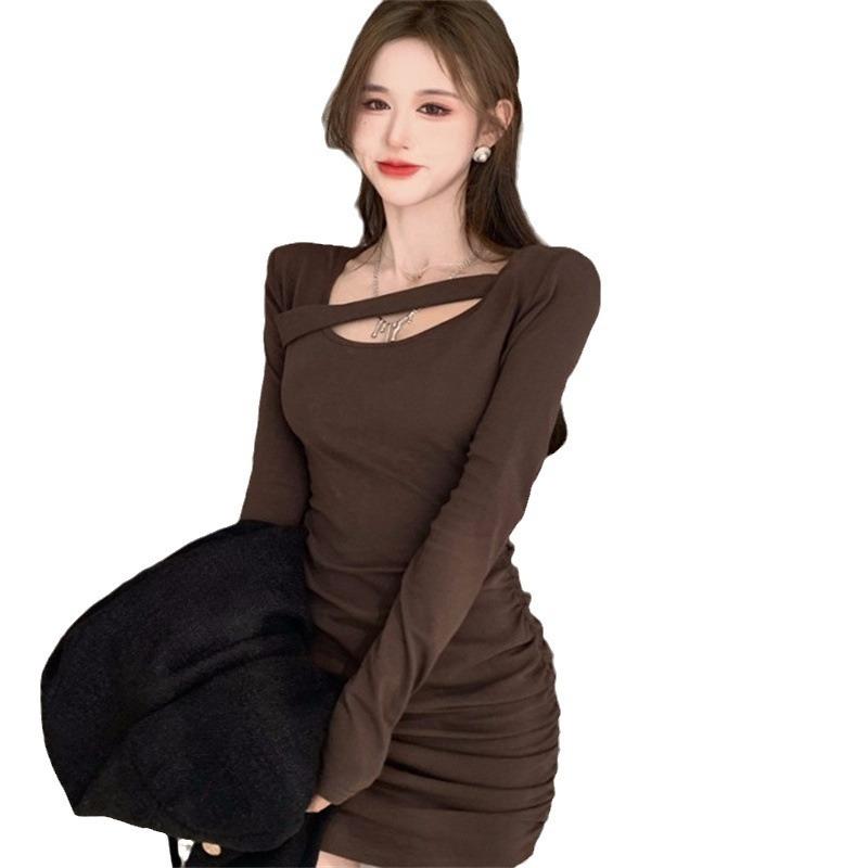 2026 autumn clothes new dress sexy slim and thin hip wrap inner bottom skirt pure desire temperament women's clothing Korean version