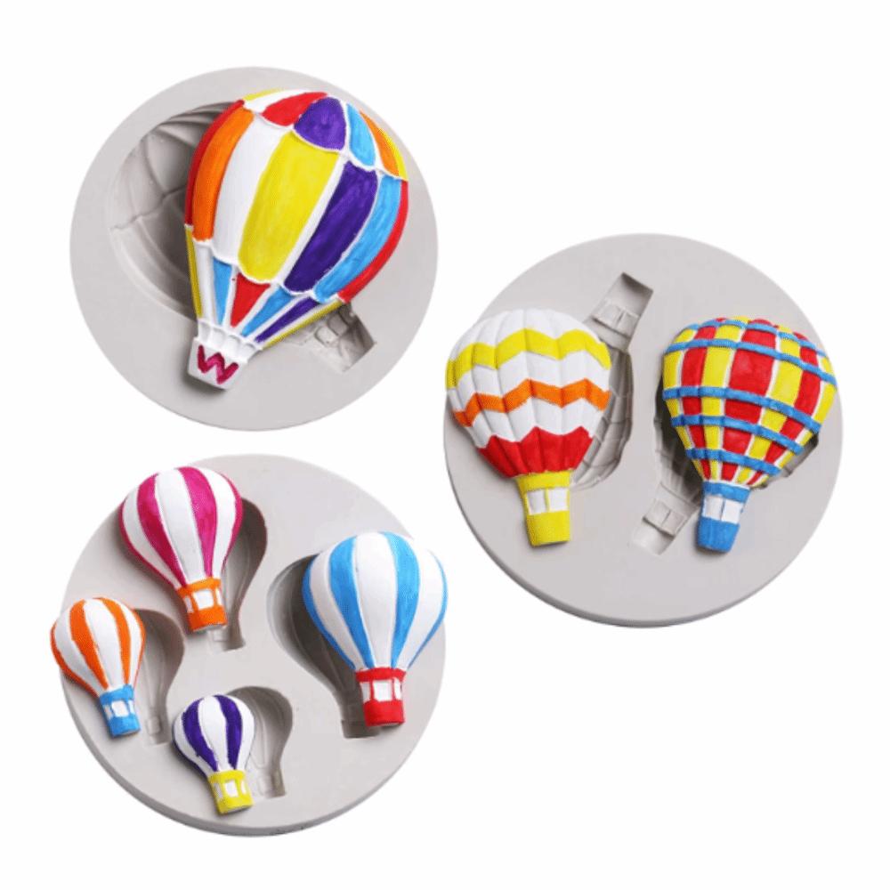3 Stück Mehrfachhöhlung Heißluftballon Silikonform Schokolade Süßigkeitenform Harz Fondant Polymer Clay