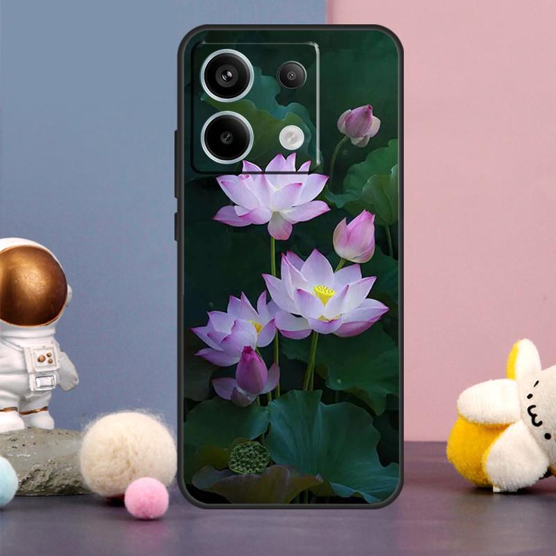 Flower Lotus Case For Xiaomi Redmi Note 14 9 10 11 12 13 15 Pro Plus Redmi 15 15C 10C 12C 13C 14C Cover