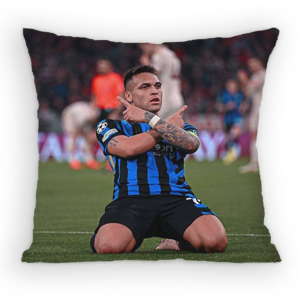 Lautaro Martinez Calciatore Federa per cuscino Federa antiacaro Cerniera invisibile Peluche corto setoso Copricuscino per divano