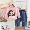 Kids Casual Long-Sleeve Set, Comfortable Daily Wear Outfits