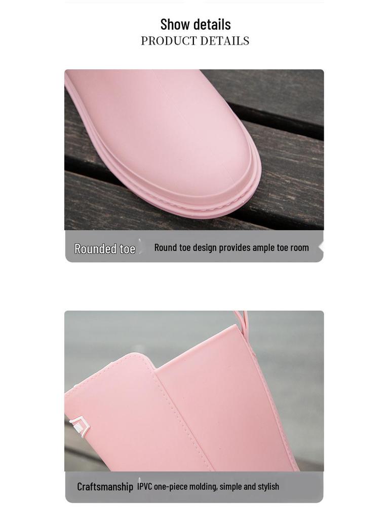 Women's Fashionable Non-Slip Waterproof Fleece-Lined Rain Boots - Perfect for Outdoors, Kitchen Work, and Car Washing