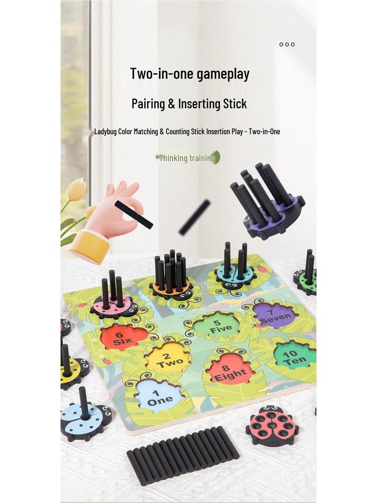 Montessori Ladybug Number Matching Puzzle Educational Toy