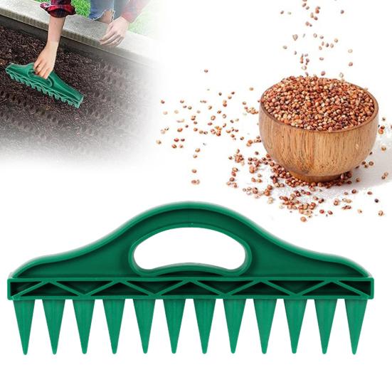 12-Hole Soil Digger Garden Dibber Seeds Spacing Tool Garden Tool for Easy Planting Seeds Raised Bed Planter Box Use