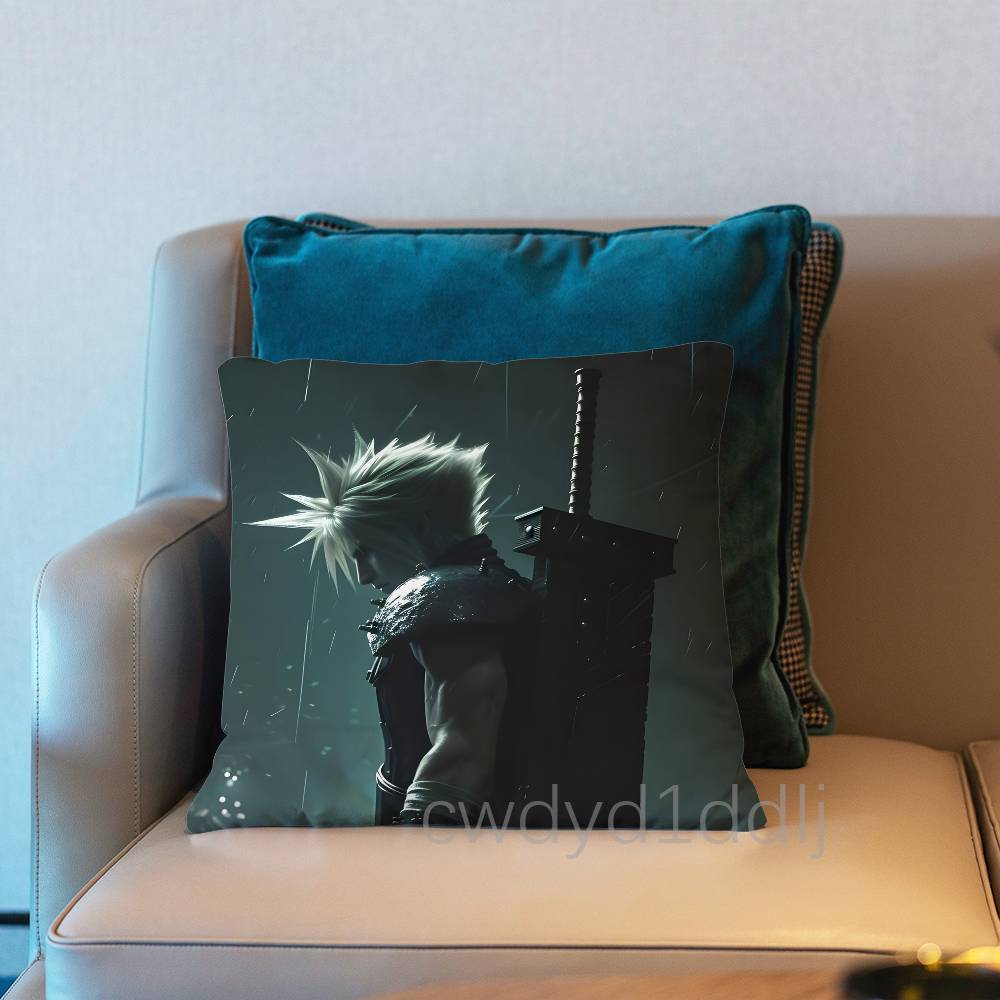 FFinal Fantasy VII Cloud Cushion Cover Pillow Cover Decor Pillowcase Printed Cushion Case For Couch