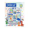 DOMS Junior Art Kit with Transparent Zipper Bag Drawing Book Colouring Set for School Essentials Kids Gifting Combo Pack