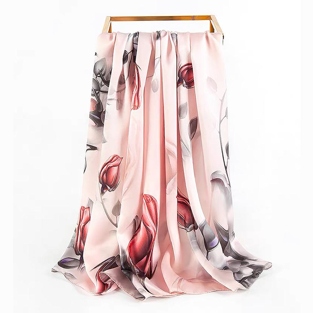 100% Чистый Тутовый Шелк Женский Длинный Шарф Повязка на Голову Шейный Платок Роскошное Женское Украшение для Волос Женская Бандана Шарфы для Сумки 53*170СМ