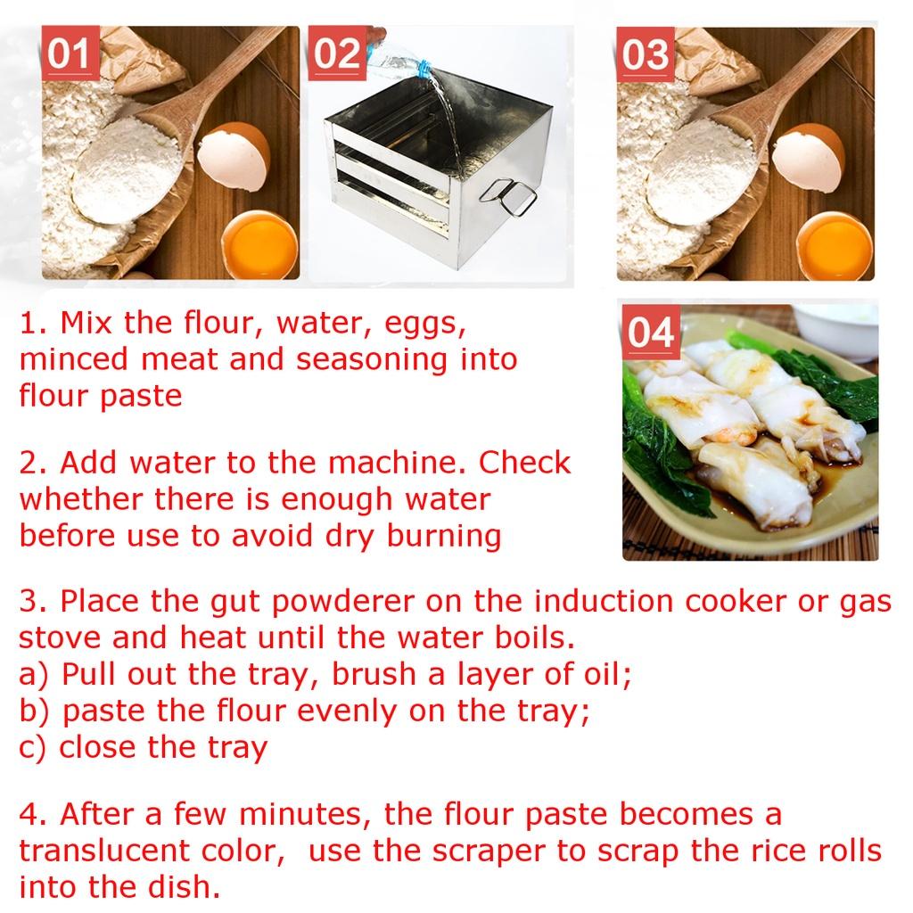 304 Household 1-2-layer Vermicelli Roll Steaming Furnace Steamer Stainless Steel Rice Noodle Roll Steamed Bun Steam Machine